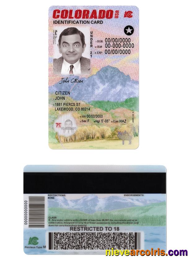 USA Colorado ID card